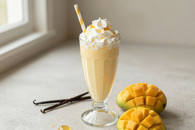 Mango Honey Milkshake in a glass