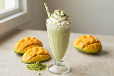 Mango Matcha Milkshake in a glass