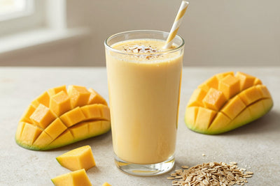 Mango Oatmeal Smoothie in a glass