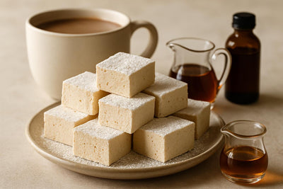 Squares of homemade maple marshmallows