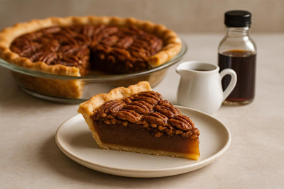 Slice of maple pecan pie