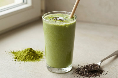 Matcha Chia Smoothie in a glass