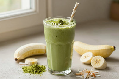 Matcha Coconut Smoothie in a glass