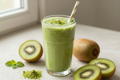 Matcha Kiwi Smoothie in a glass