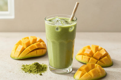 Matcha Mango Smoothie in a glass