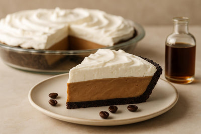 Slice of mocha cream pie