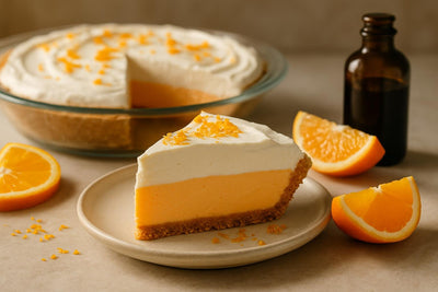 Slice of orange creamsicle pie