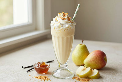 Orchard Pie Milkshake in a glass