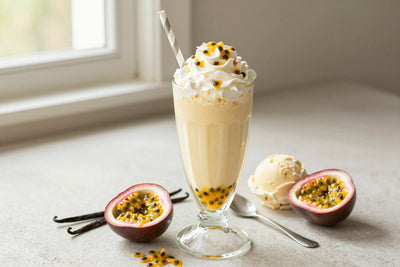 Passion Fruit Cream Milkshake in a glass