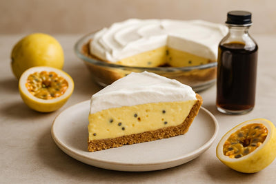 Slice of passion fruit cream pie