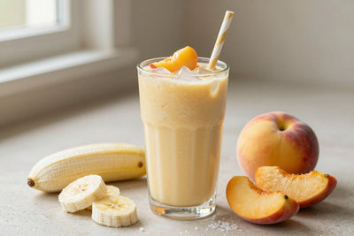 Peach Banana Smoothie in a glass