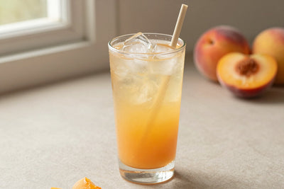 Peach Cream Soda in a glass