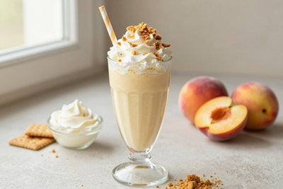 Peach Crisp Milkshake in a glass