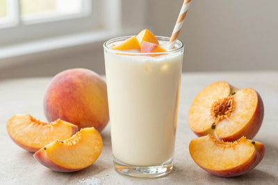 Peach Yogurt Breakfast Smoothie in a glass