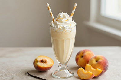 Peaches & Cream Milkshake in a glass