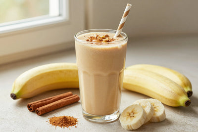 Peanut Butter Cinnamon Smoothie in a glass