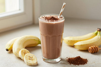 Peanut Butter Cocoa Smoothie in a glass