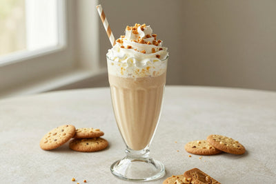 Peanut Butter Cookie Milkshake in a glass