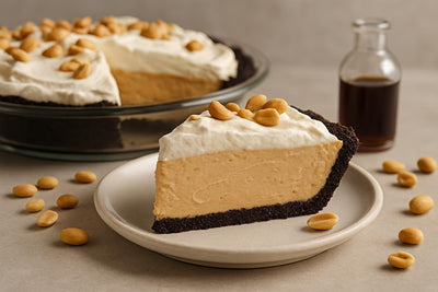 Slice of peanut butter cream pie