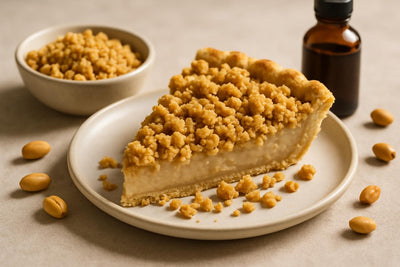 Slice of pie with peanut butter crumble