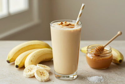 Peanut Butter Honey Smoothie in a glass