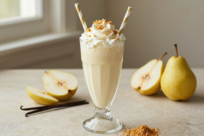 Pear Crisp Milkshake in a glass