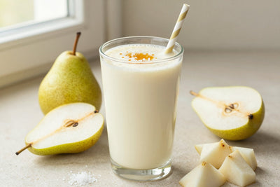 Pear Honey Greek Yogurt Smoothie in a glass