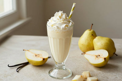 Pear Vanilla Milkshake in a glass