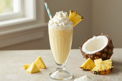 Piña Colada Style Milkshake in a glass