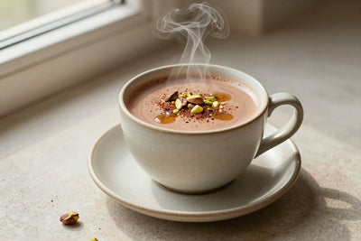 Pistachio Cocoa in a ceramic mug