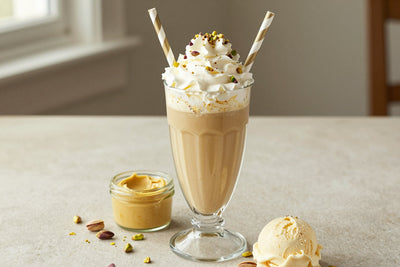 Pistachio Coffee Milkshake in a glass