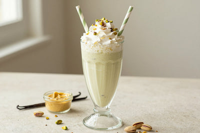 Pistachio Vanilla Milkshake in a glass