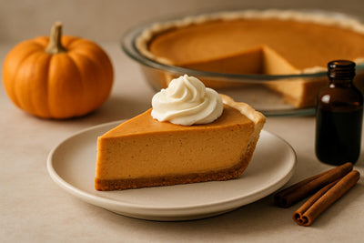 Slice of pumpkin cheesecake pie
