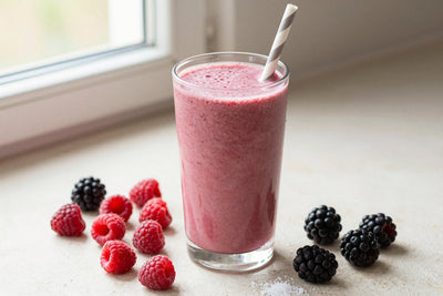 Raspberry Blackberry Smoothie in a glass