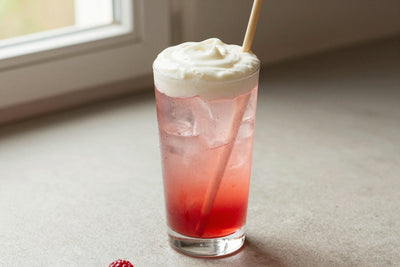 Raspberry Cream Soda in a glass