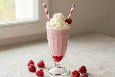 Raspberry Milkshake in a glass