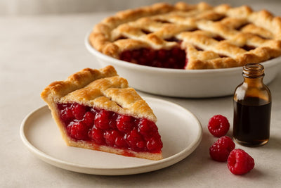Slice of raspberry pie