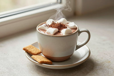 S'mores Hot Chocolate in a ceramic mug