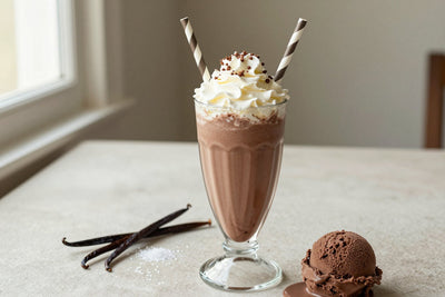Salted Fudge Milkshake in a glass