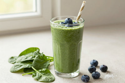 Spinach Blueberry Smoothie in a glass
