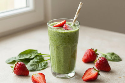 Spinach Strawberry Smoothie in a glass