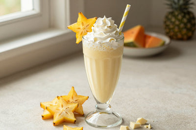 Star Fruit Vanilla Milkshake in a glass