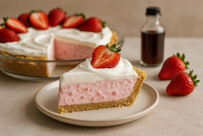 Slice of strawberry cream pie