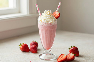 Strawberry Milkshake in a glass