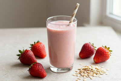 Strawberry Oat Smoothie in a glass
