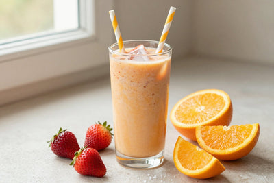 Strawberry Orange Smoothie in a glass