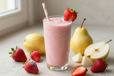 Strawberry Pear Smoothie in a glass
