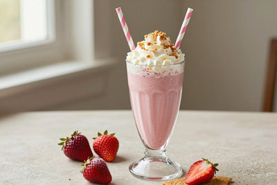 Strawberry Pie Milkshake in a glass