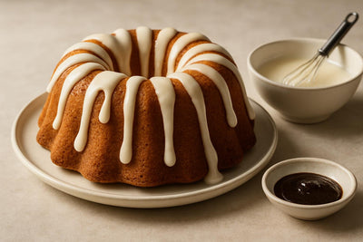 Bundt cake drizzled with Tahitian vanilla icing