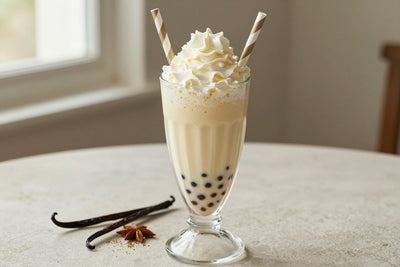 Tapioca Vanilla Milkshake in a glass